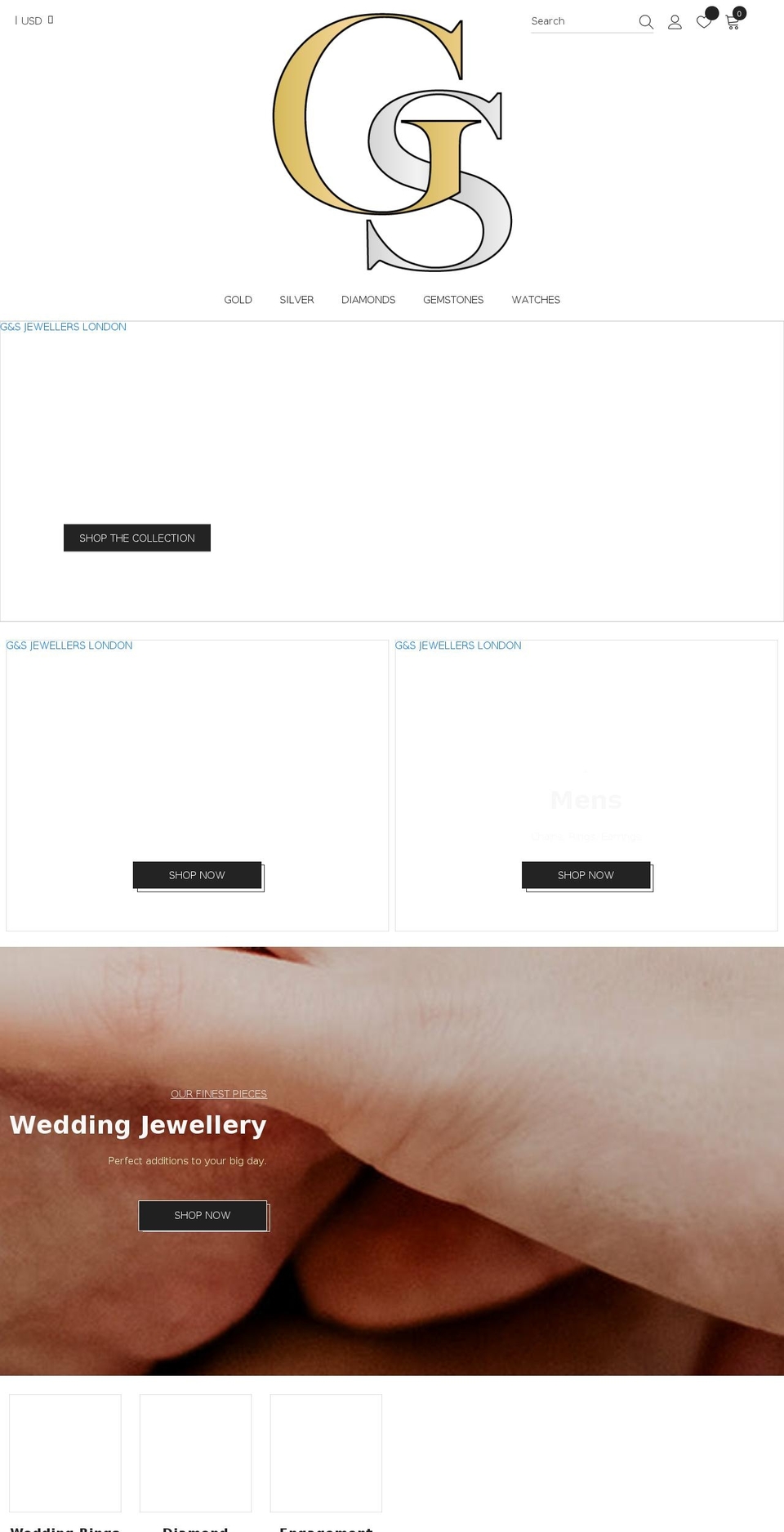 gsjewellers.co.uk shopify website screenshot