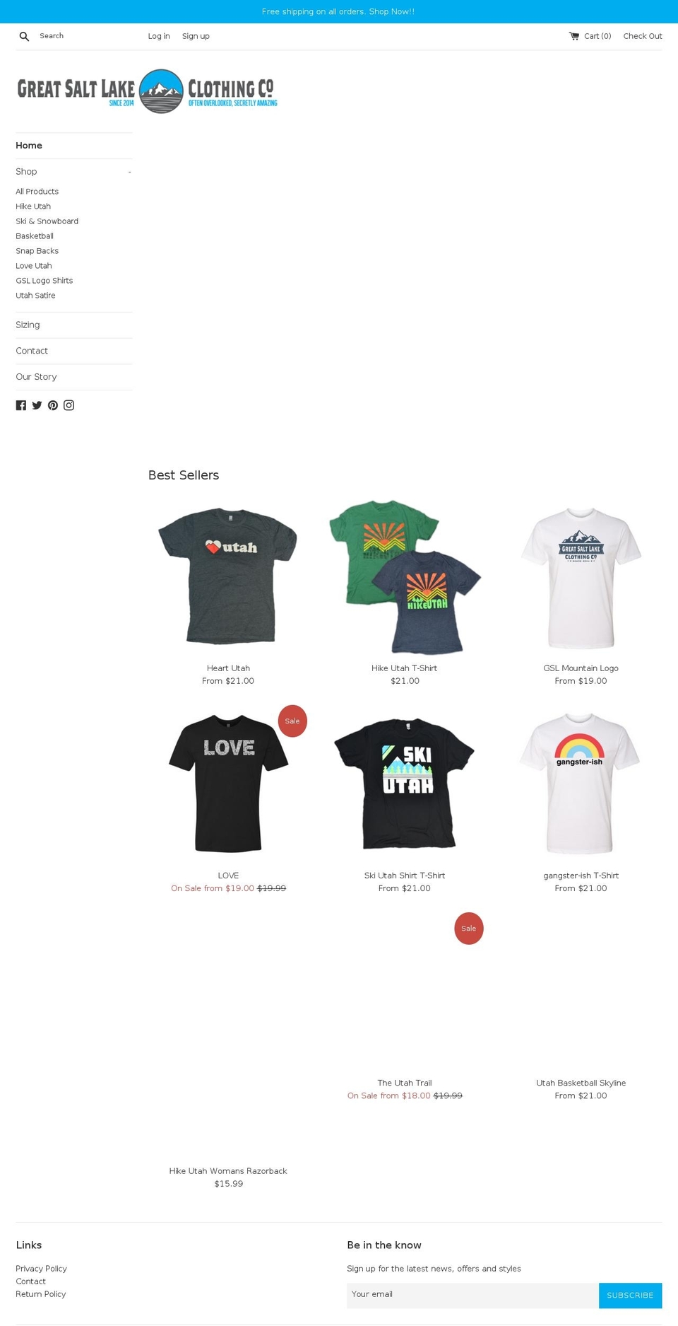 gslclothing.com shopify website screenshot