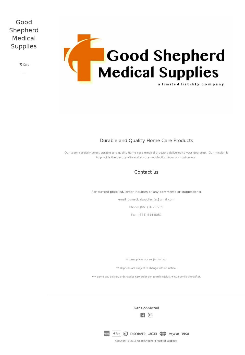 gsmedicalsupplies.com — Shopify storefront screenshot