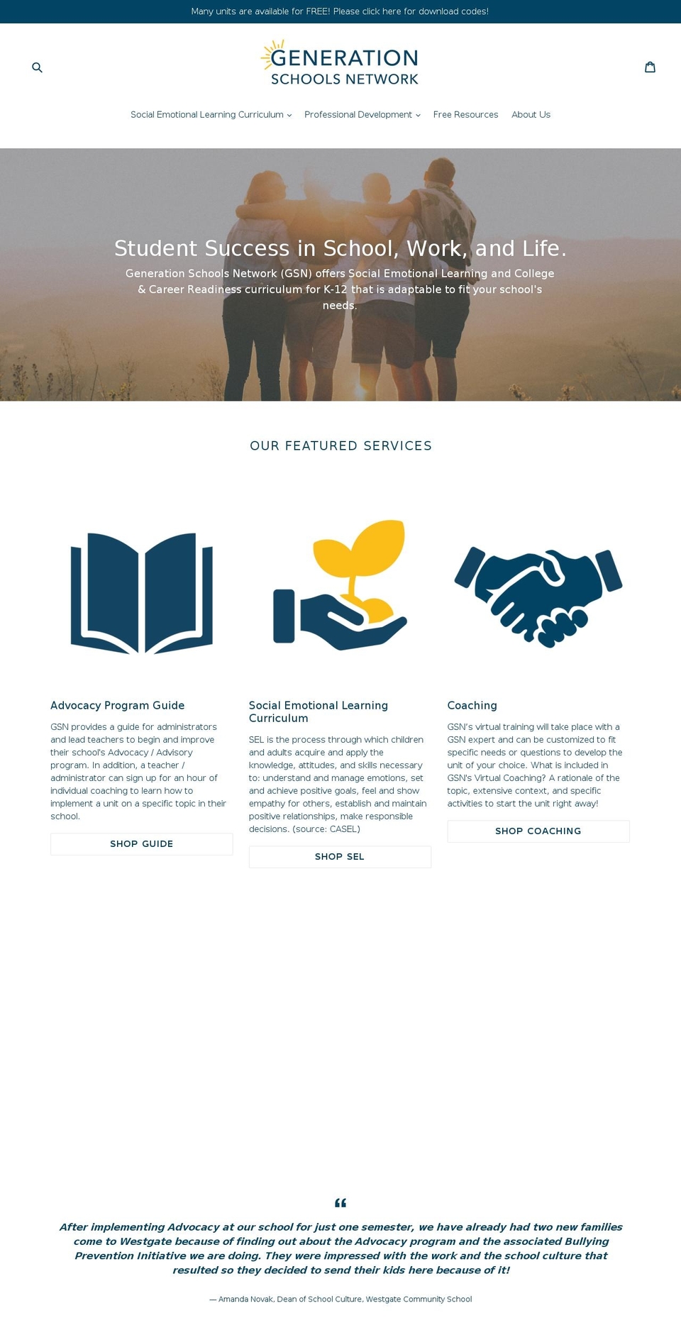 gsnstore.org shopify website screenshot