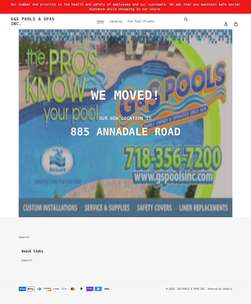 gspoolcenter.com shopify website screenshot