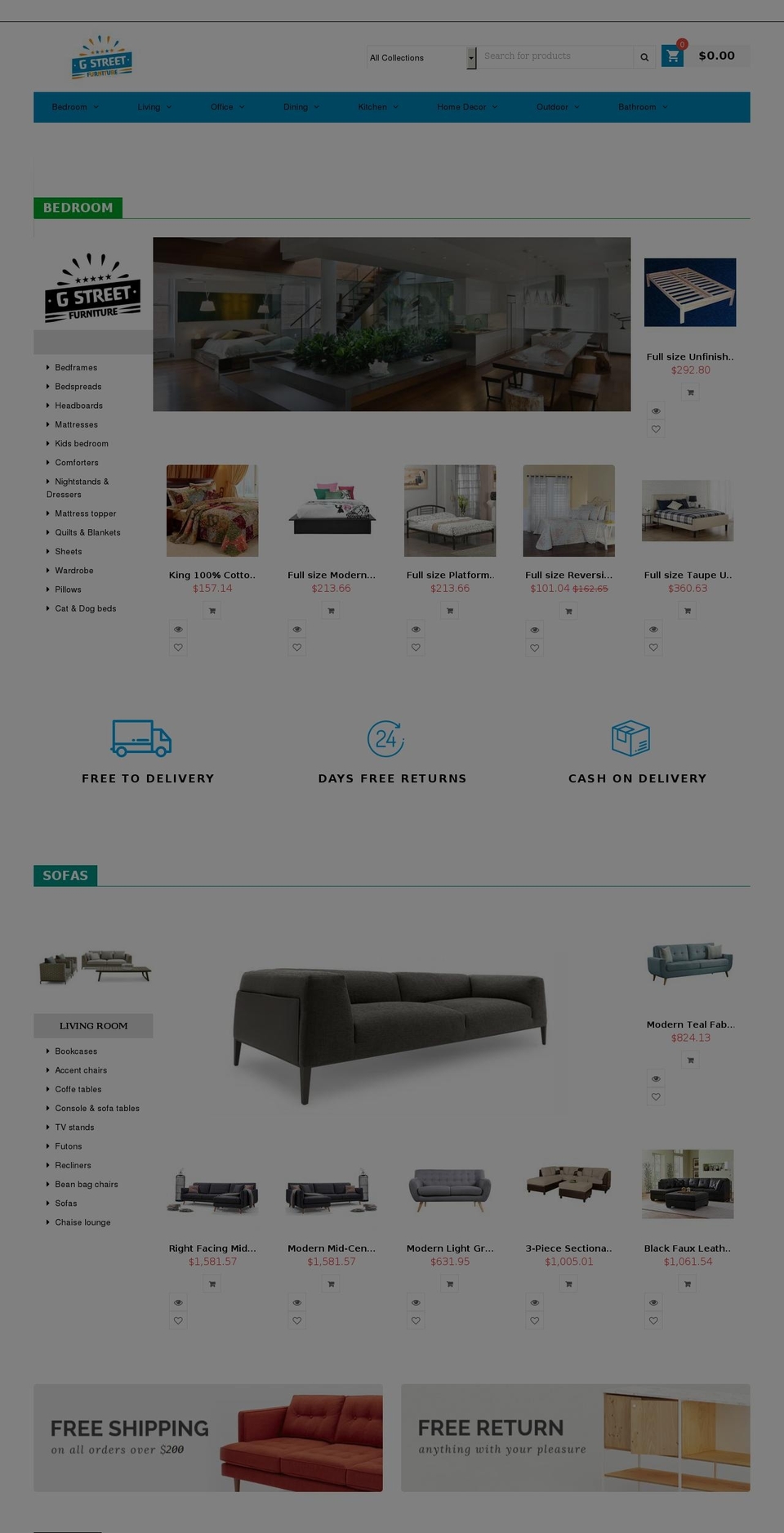 gstreetfurniture.com — Shopify storefront screenshot