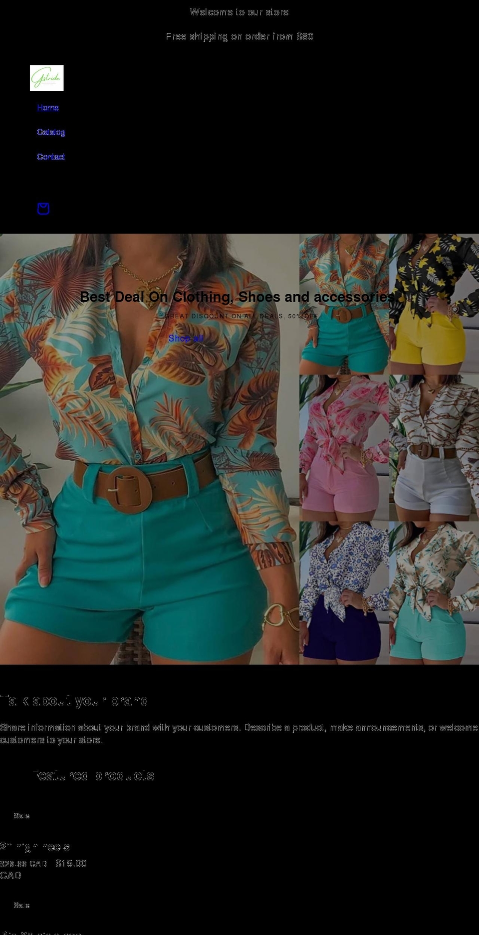 gstride.com shopify website screenshot