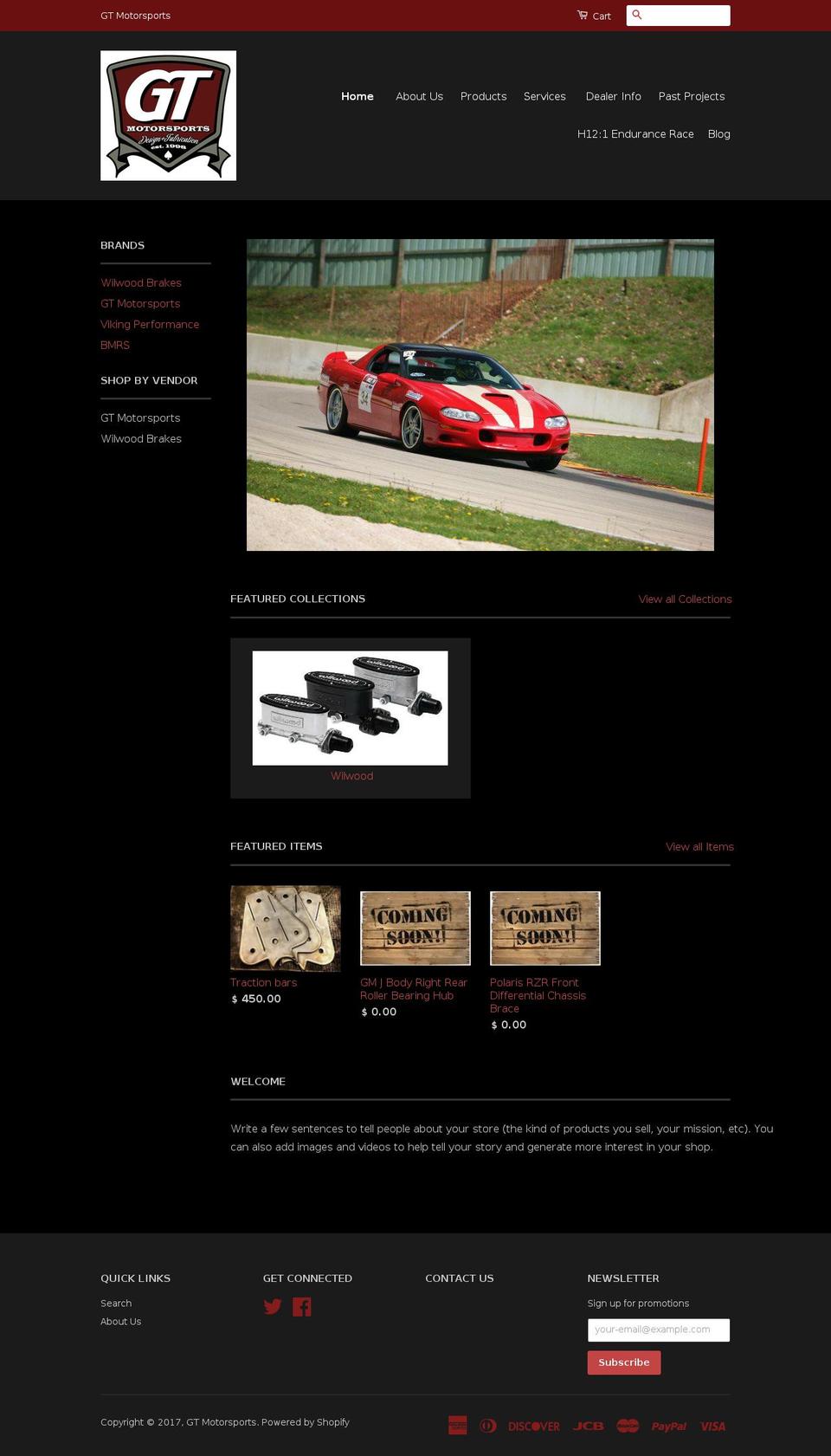 gt-motorsports.com shopify website screenshot