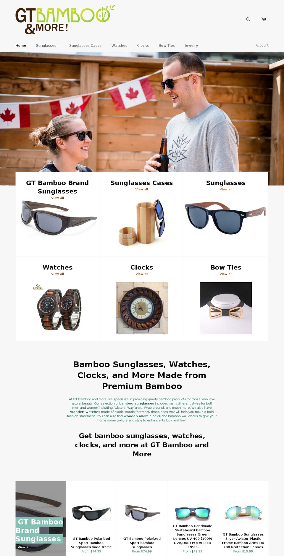 gtbambooandmore.com shopify website screenshot