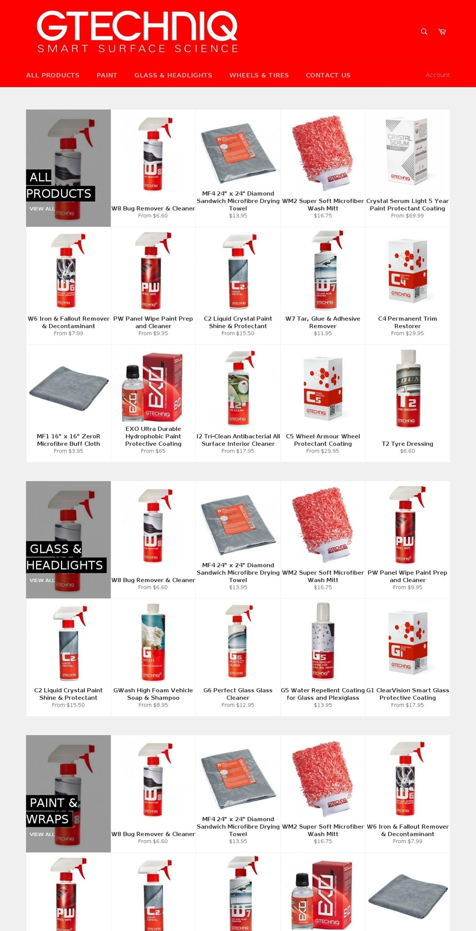 gtechniqstore.com — Shopify storefront screenshot