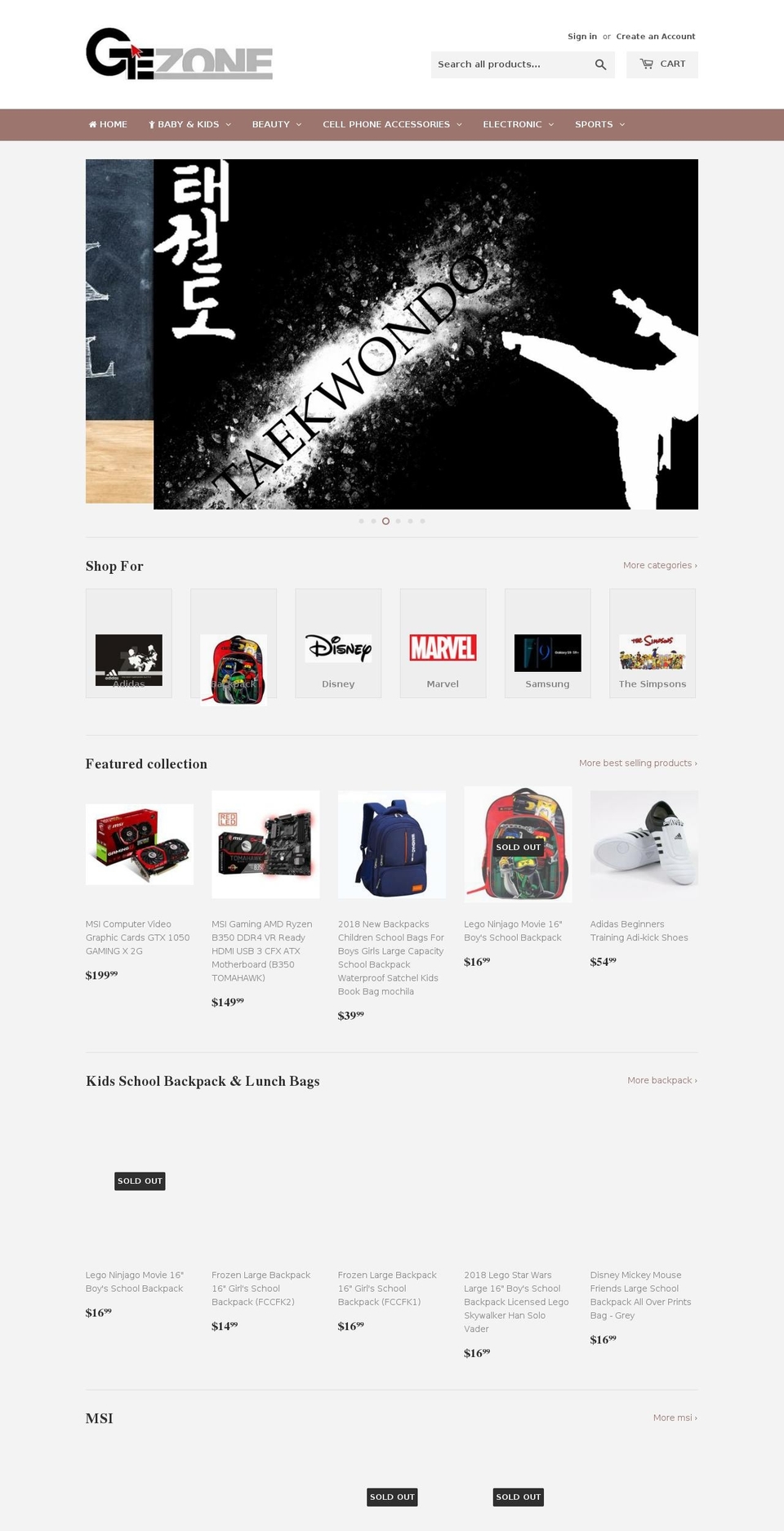 gtezone.com shopify website screenshot