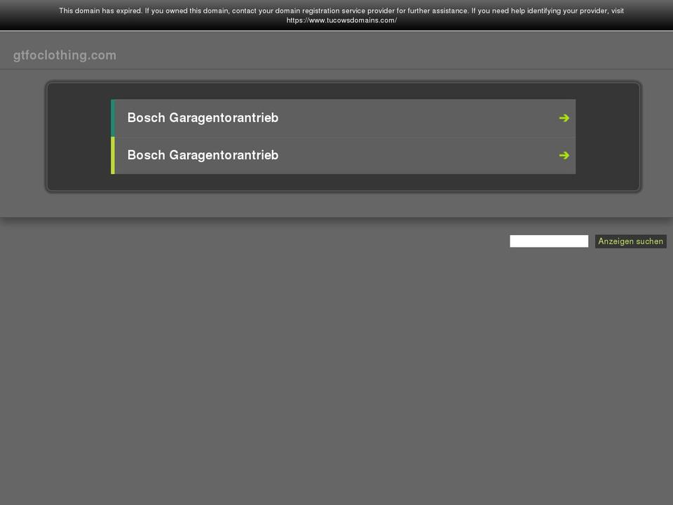 gtfoclothing.com — Shopify storefront screenshot