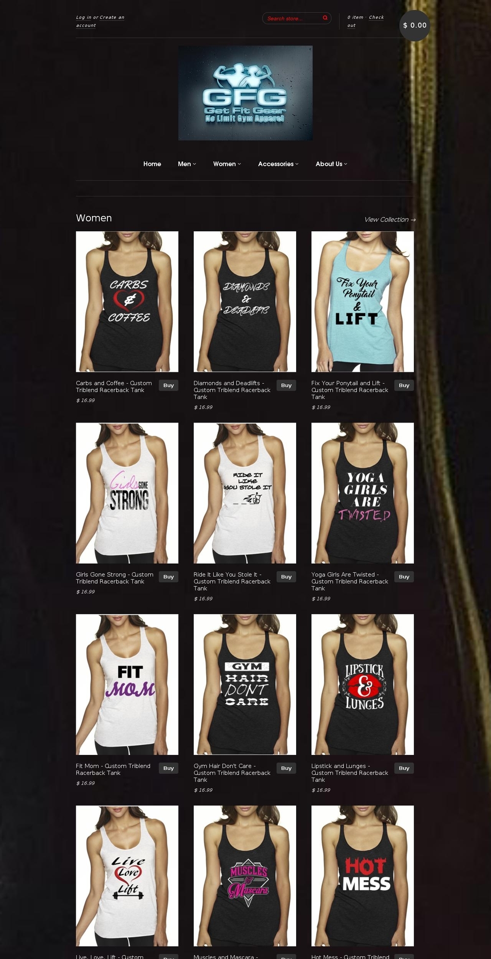 gtftgear.com shopify website screenshot