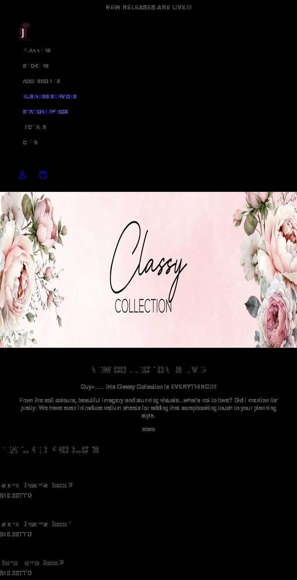 gtgirlz.com shopify website screenshot