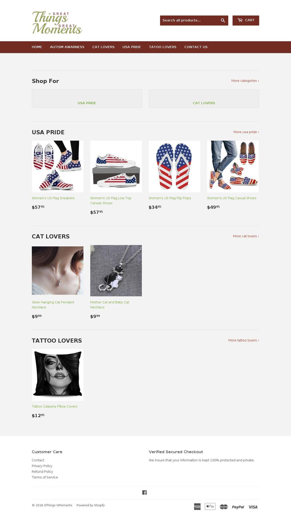 gtgmoments.com — Shopify storefront screenshot