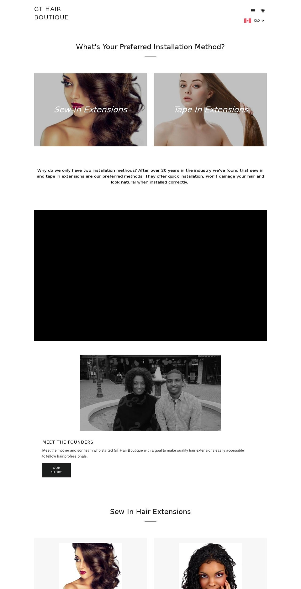 gthairextensions.com — Shopify storefront screenshot