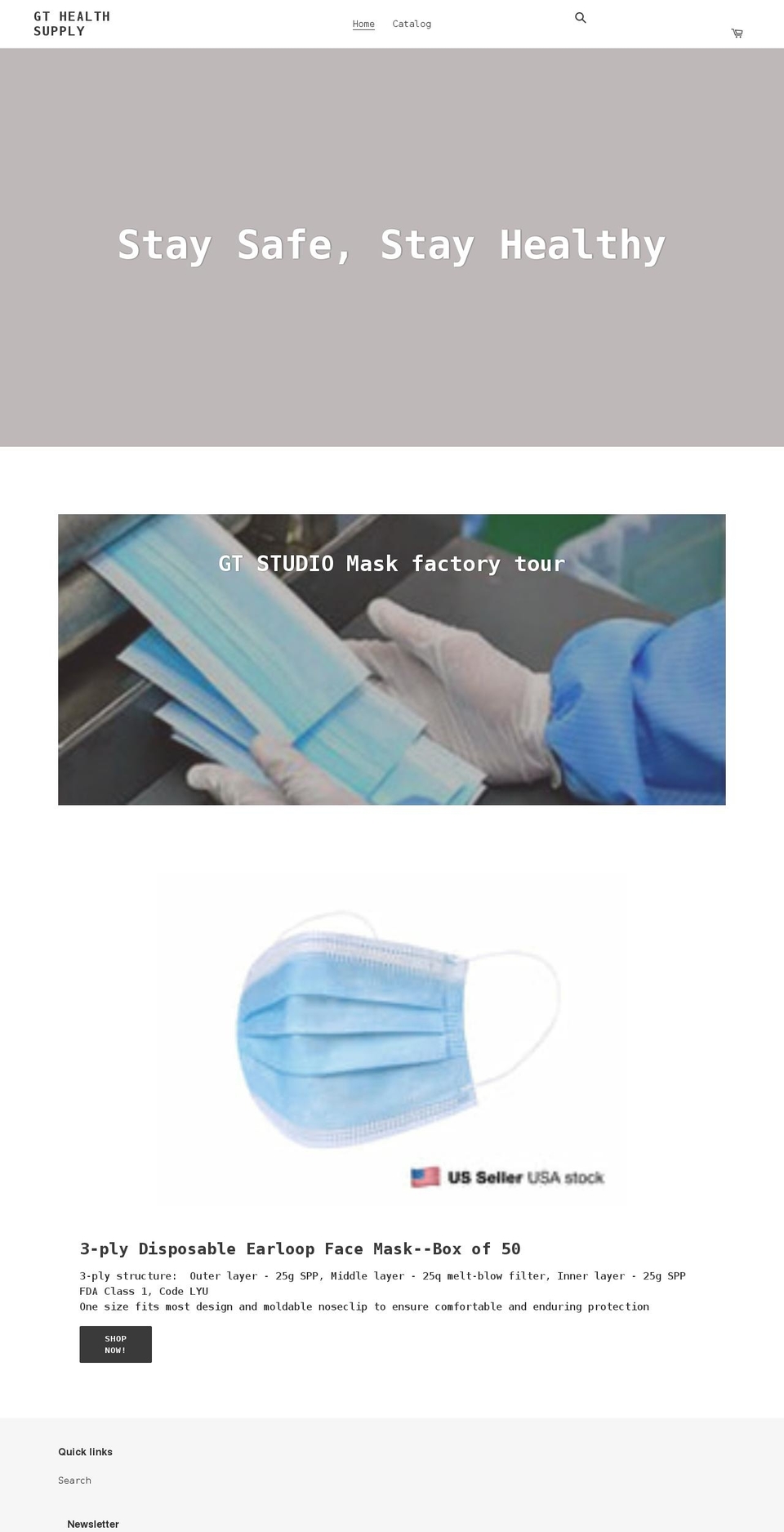 gthealthsupply.com shopify website screenshot