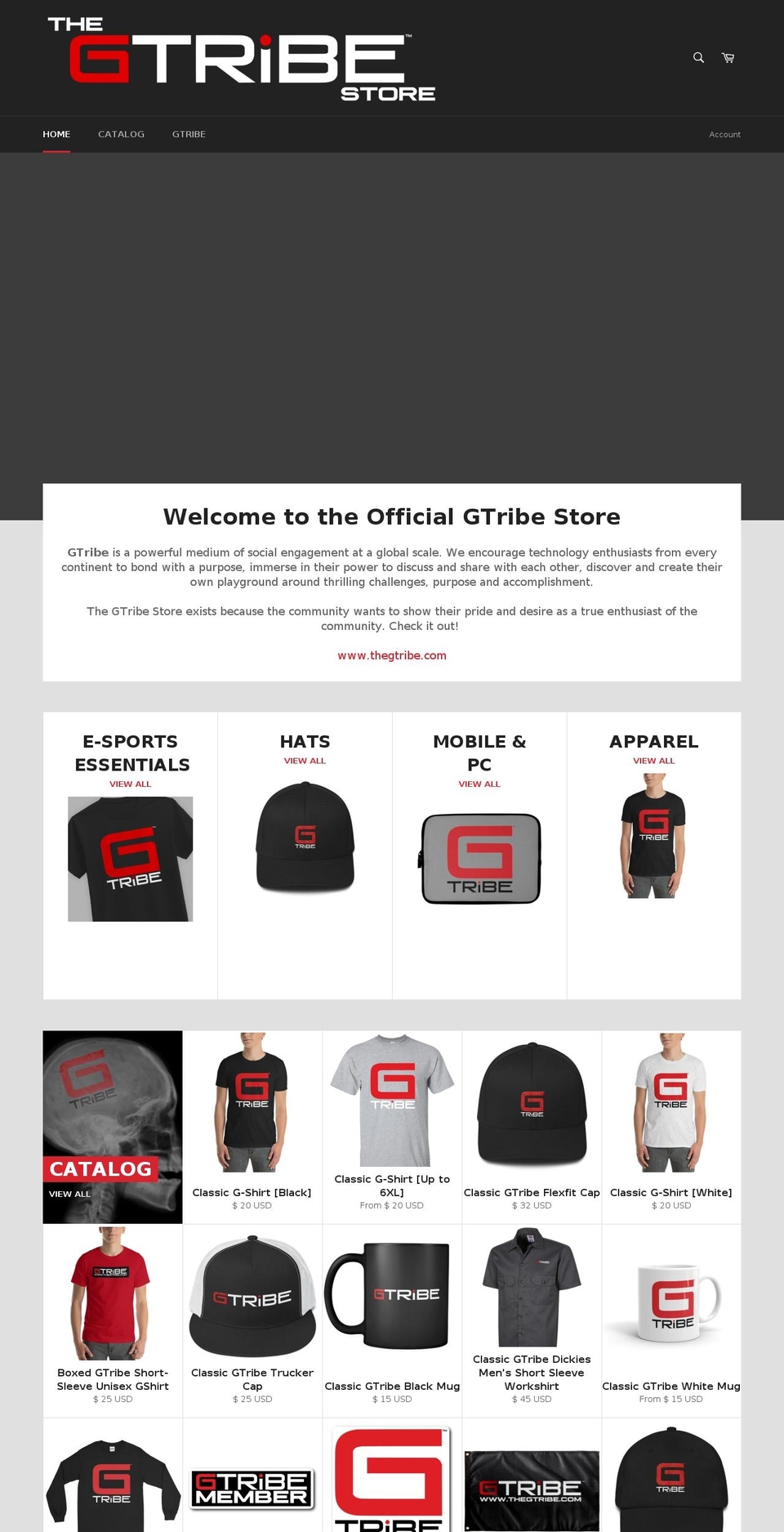 gtribestore.com — Shopify storefront screenshot