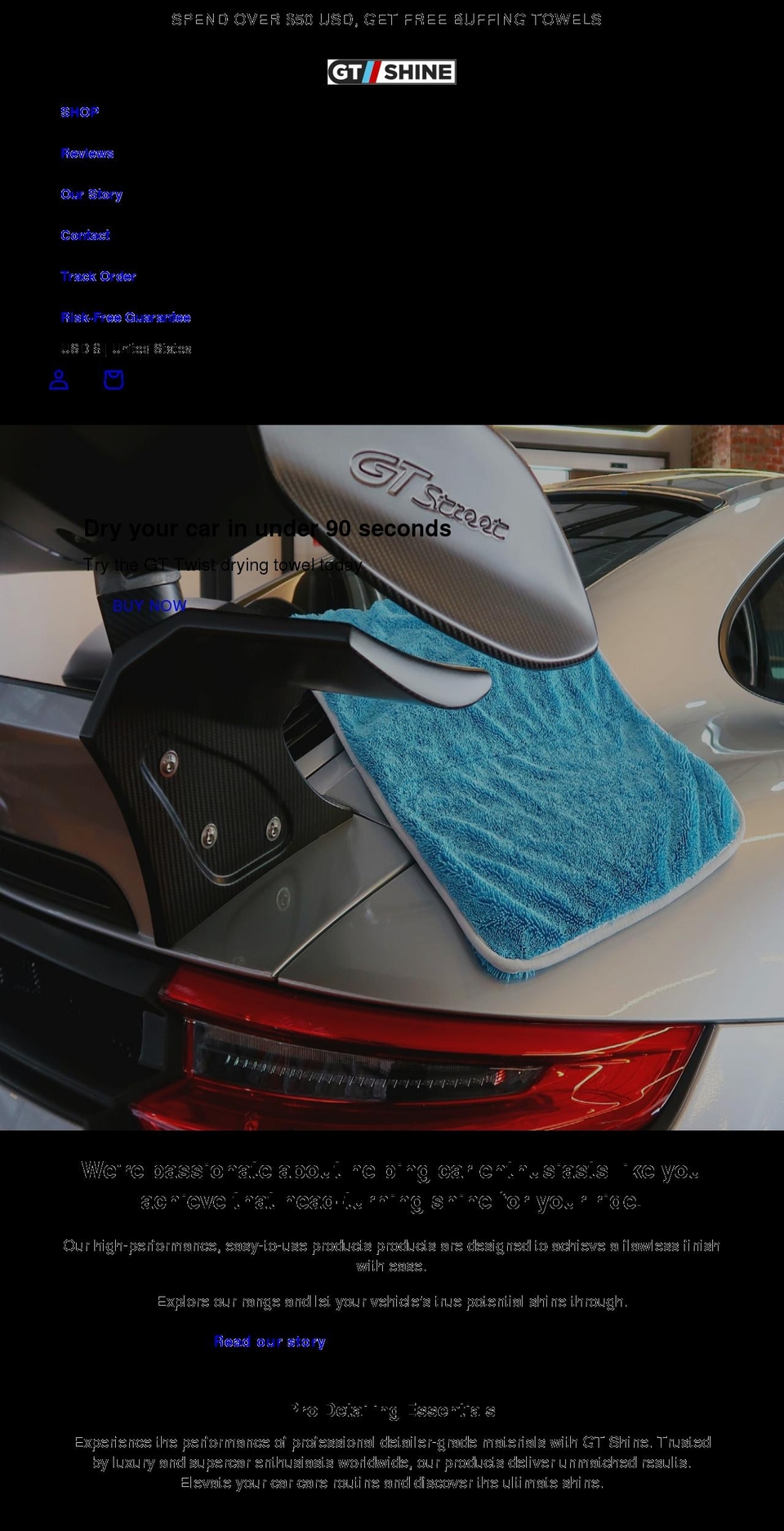 gtshine.com shopify website screenshot