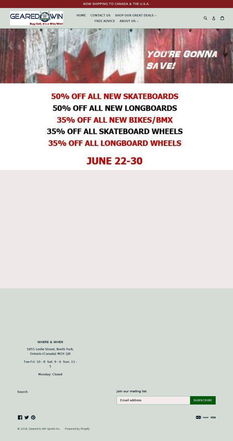 gtws.ca shopify website screenshot