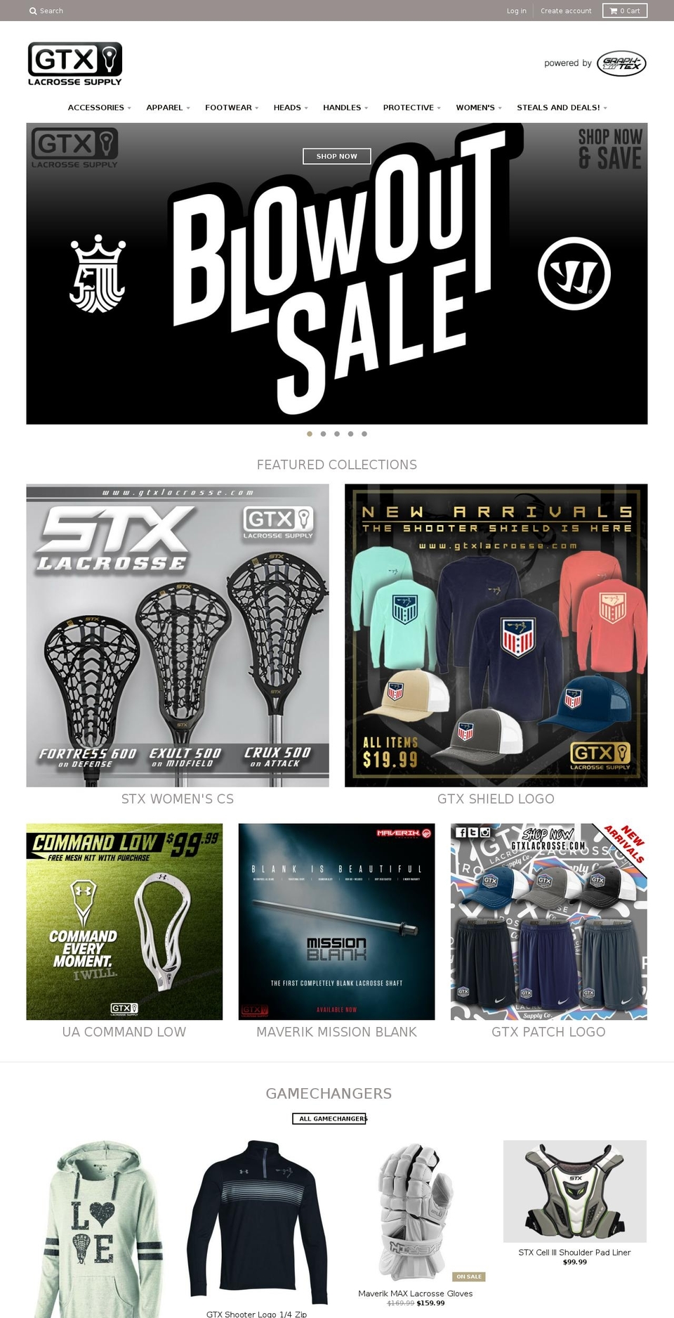 gtxlacrosse.com shopify website screenshot
