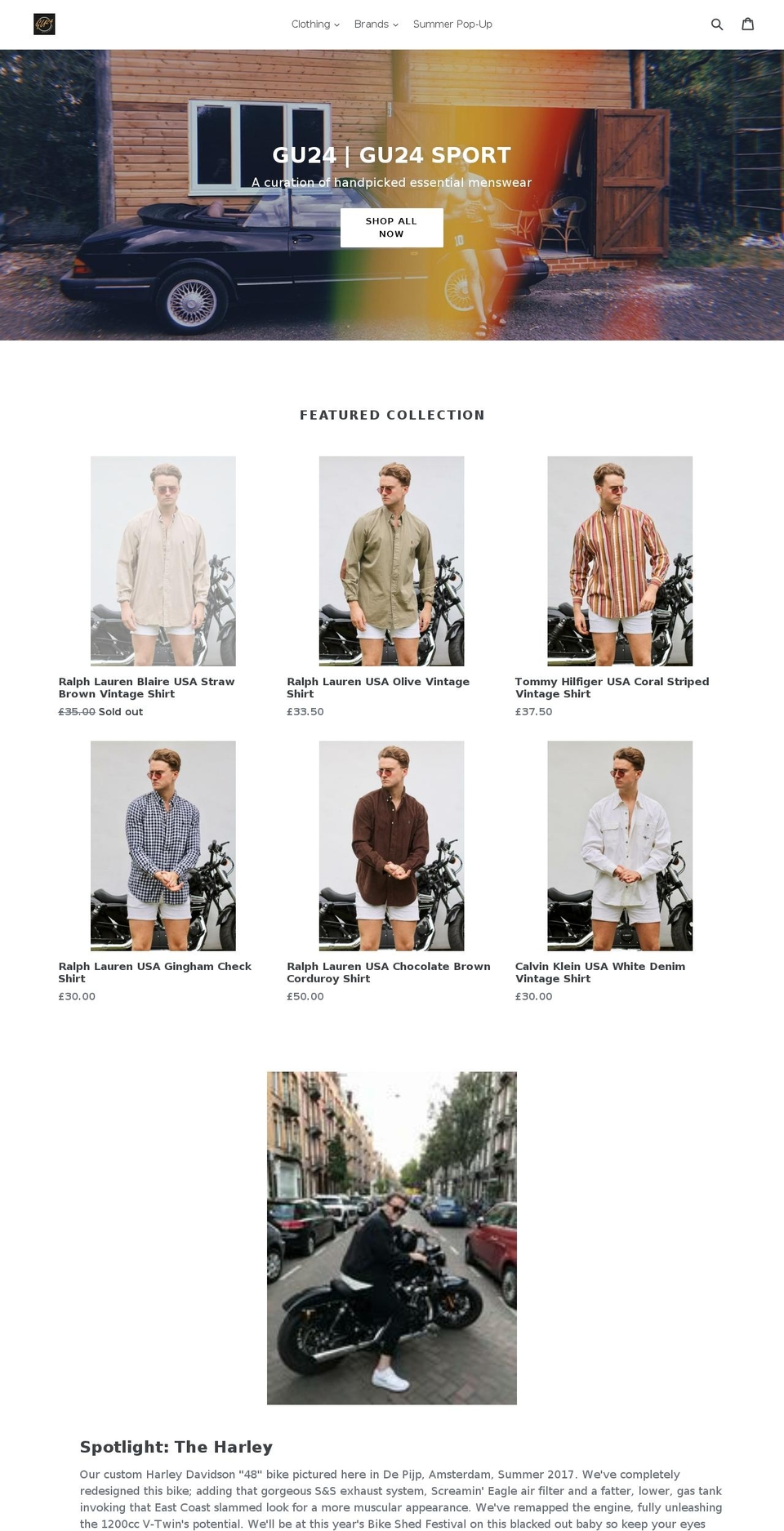 gu24.clothing shopify website screenshot