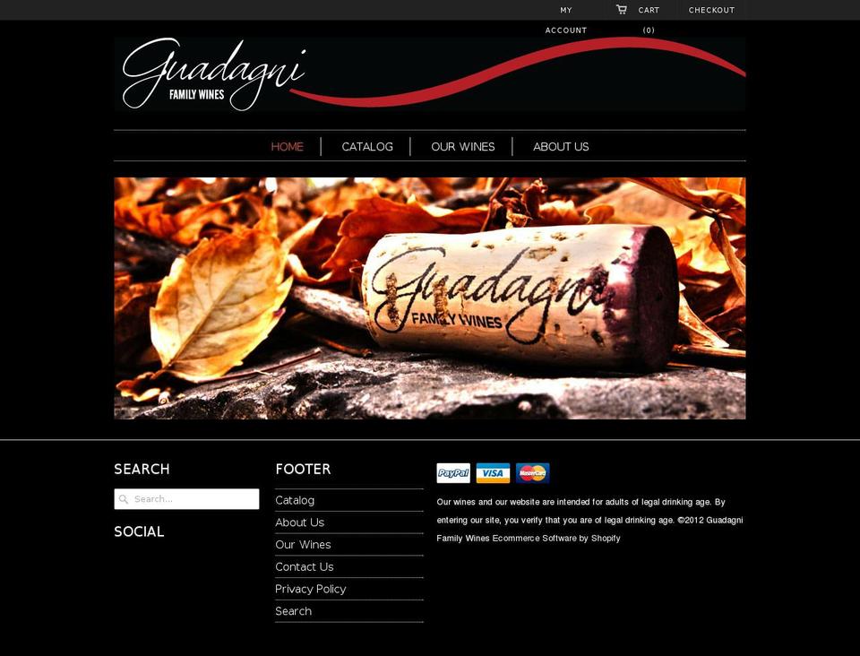 guadagnifamilywines.com shopify website screenshot