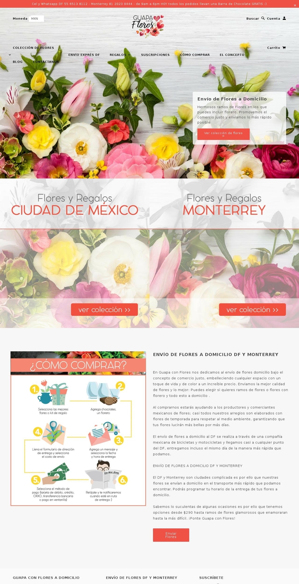 guapaconflores.com shopify website screenshot