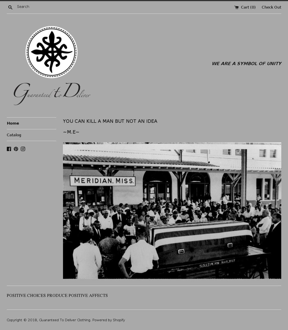 guaranteedtodeliverclothing.com — Shopify storefront screenshot