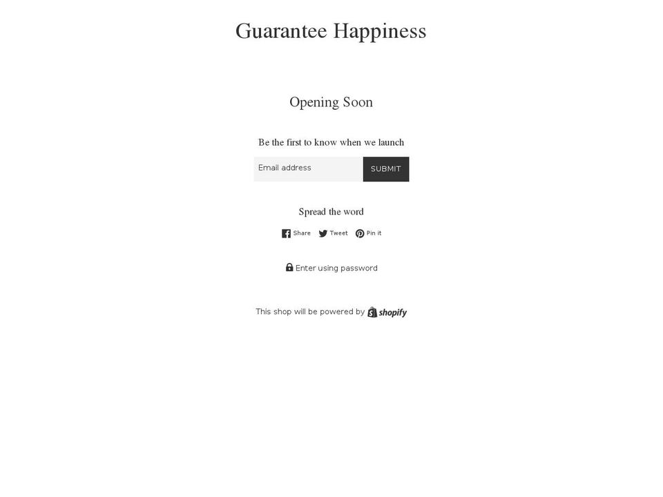 guaranteehappiness.biz shopify website screenshot