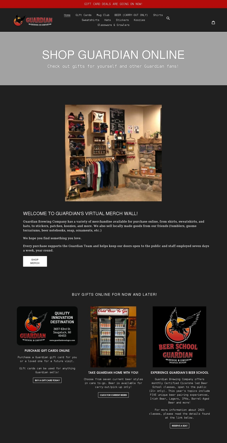guardian-brewing-company.myshopify.com shopify website screenshot
