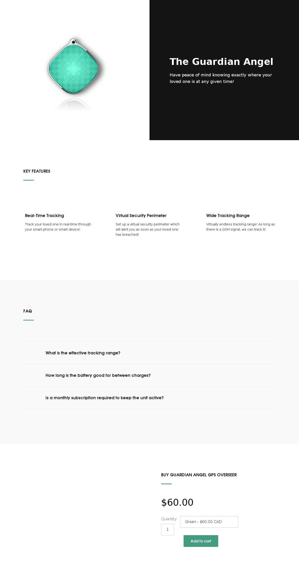 guardianangelgps.net shopify website screenshot