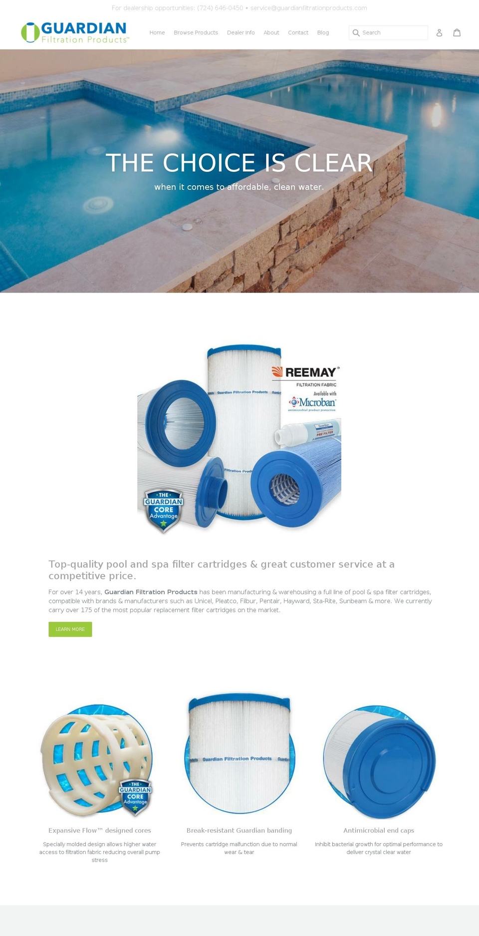 guardianfiltrationproducts.com shopify website screenshot