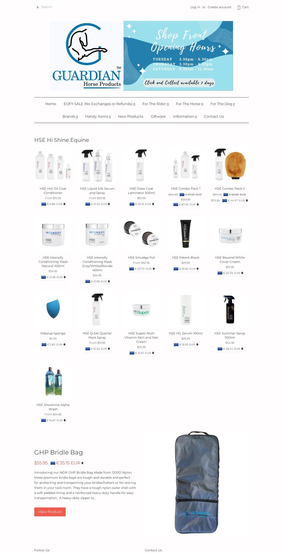 guardianhorseproducts.com.au shopify website screenshot