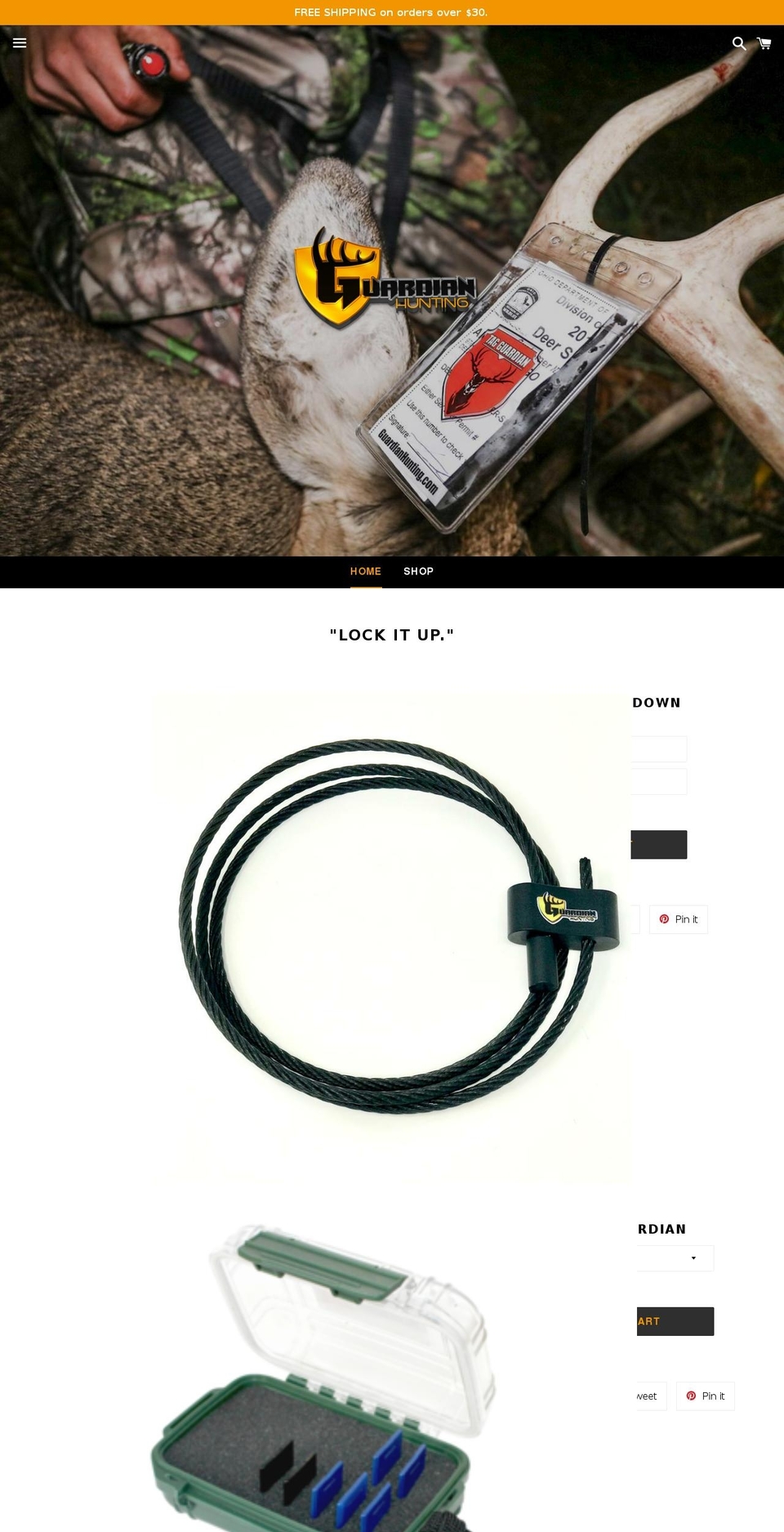 guardianhunting.com shopify website screenshot