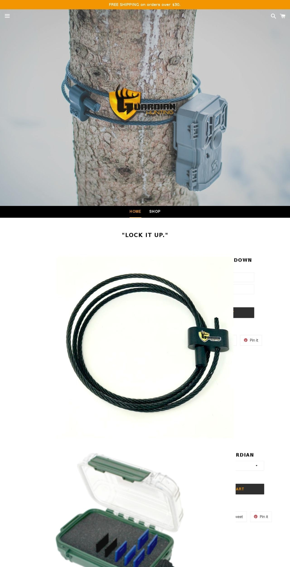 guardianoutdoorproducts.com — Shopify storefront screenshot