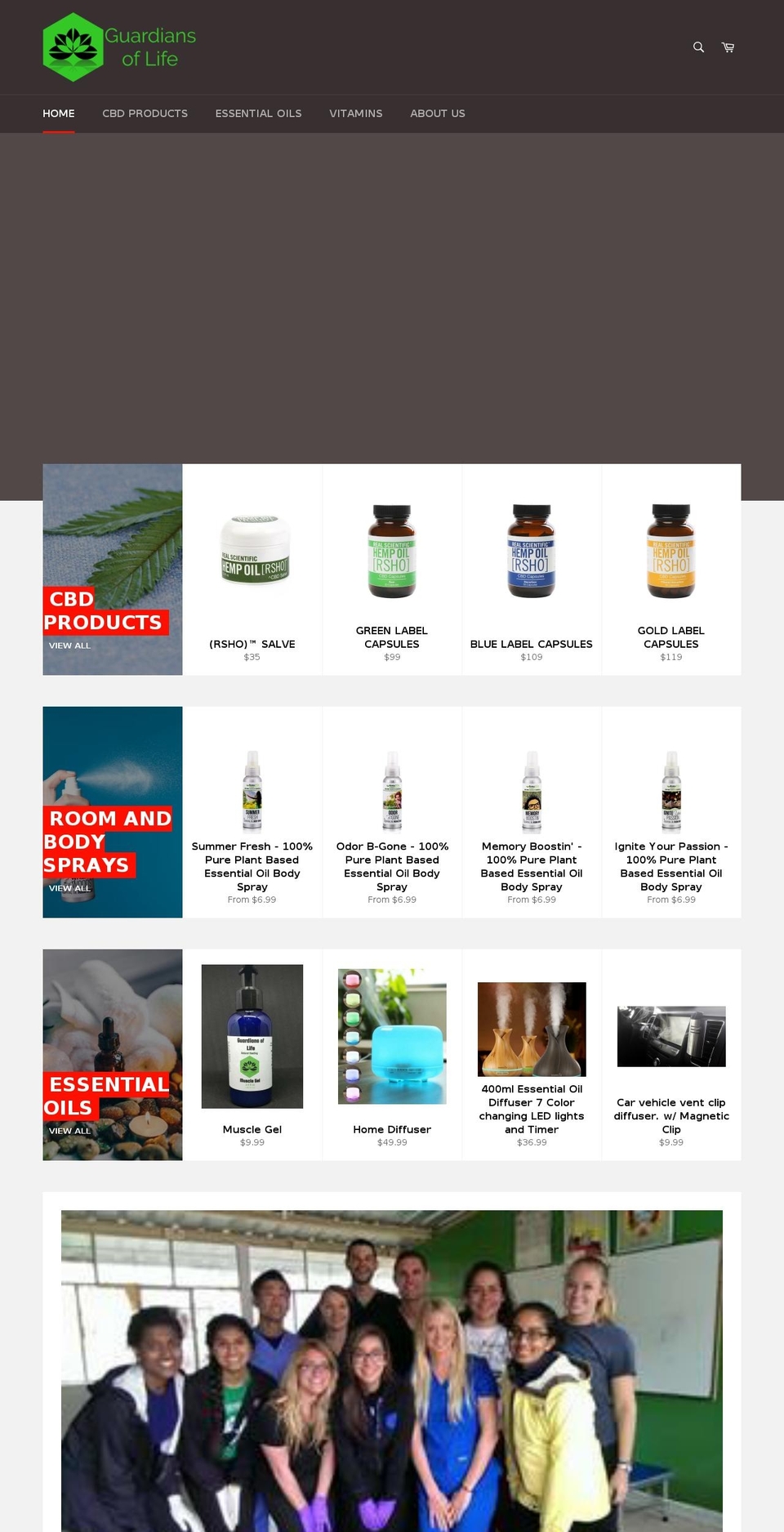 guardiansoflife.net shopify website screenshot
