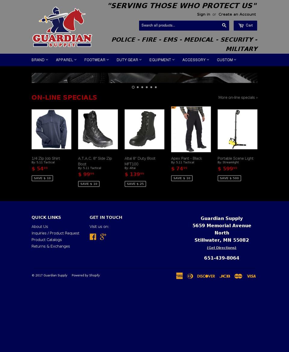 guardiansupply.com shopify website screenshot