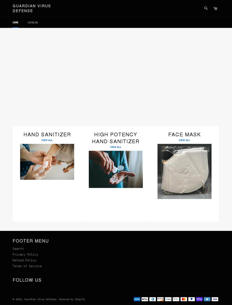 guardianvirusdefence.com shopify website screenshot