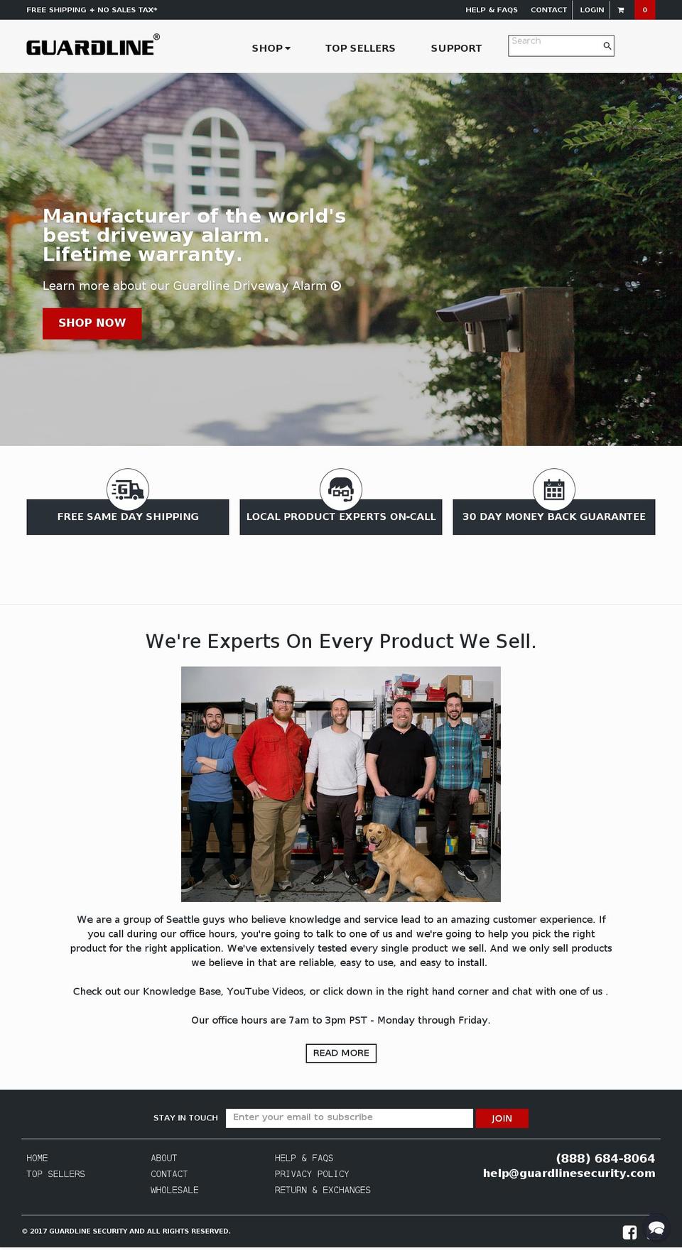 guardlinesecurity.com shopify website screenshot