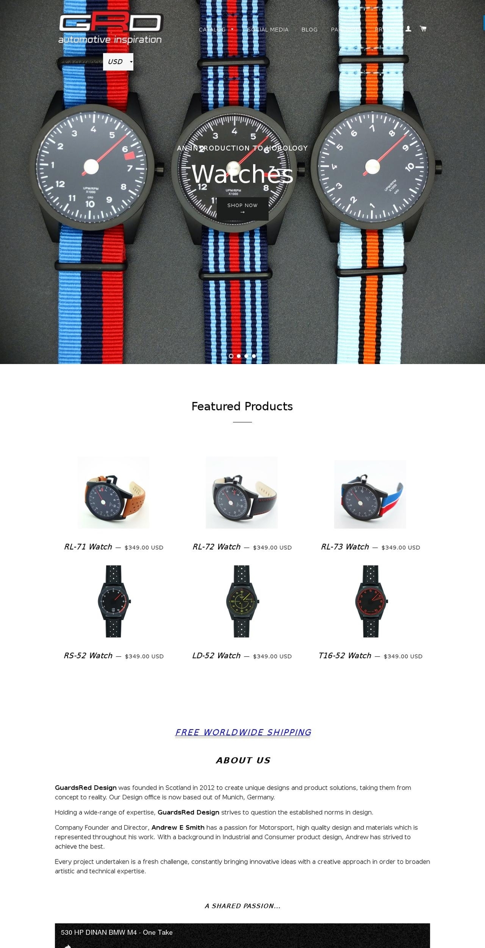 guardsred-design.com shopify website screenshot