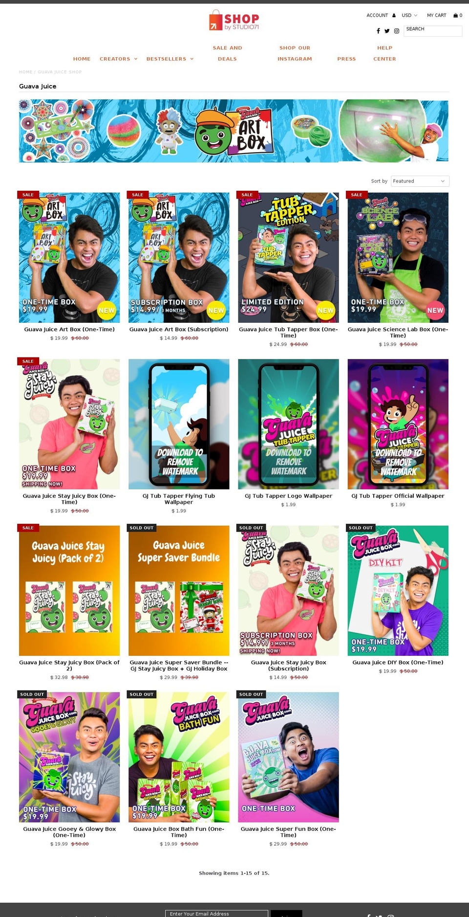 guavajuicebox.com shopify website screenshot