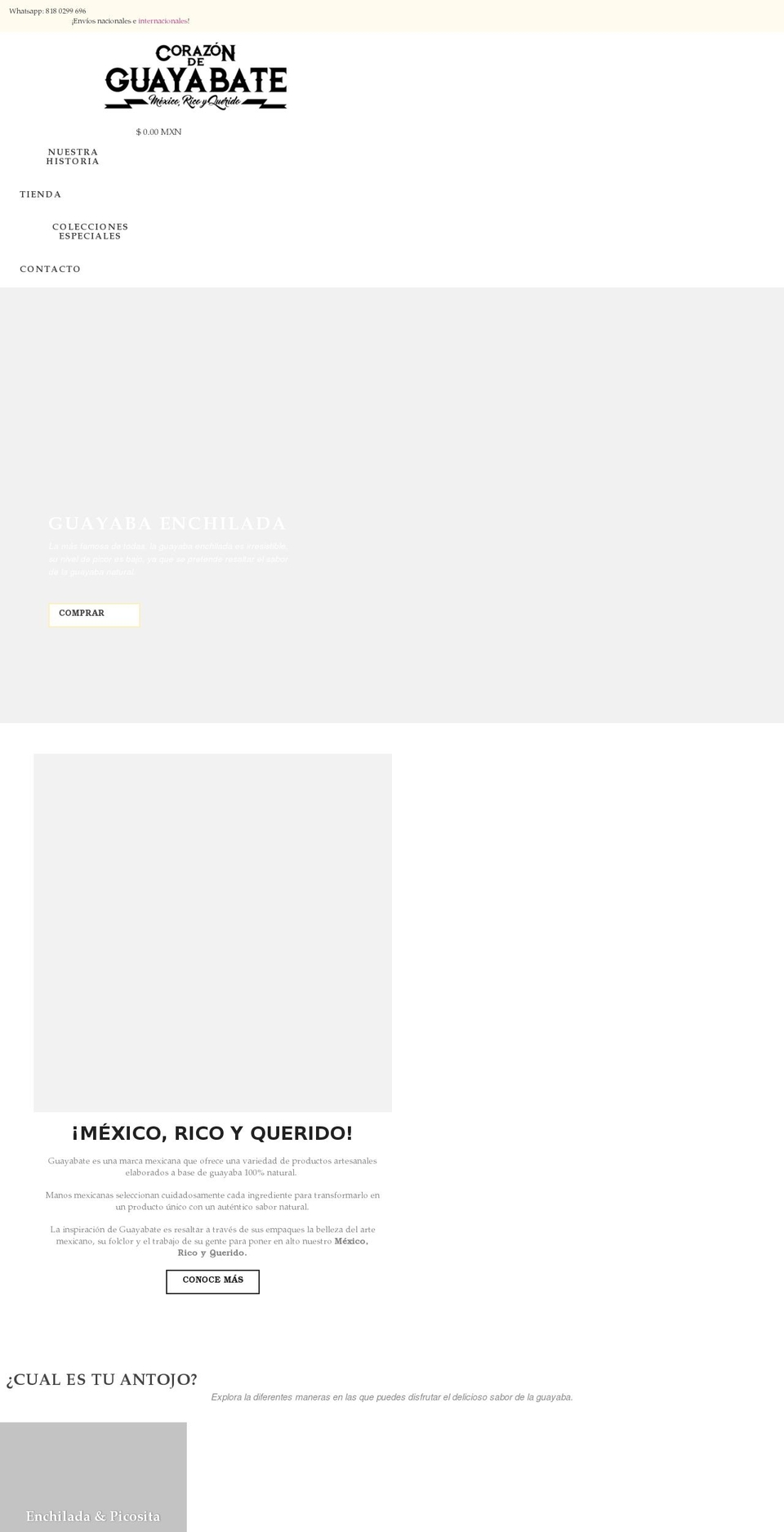 guayabate.com — Shopify storefront screenshot