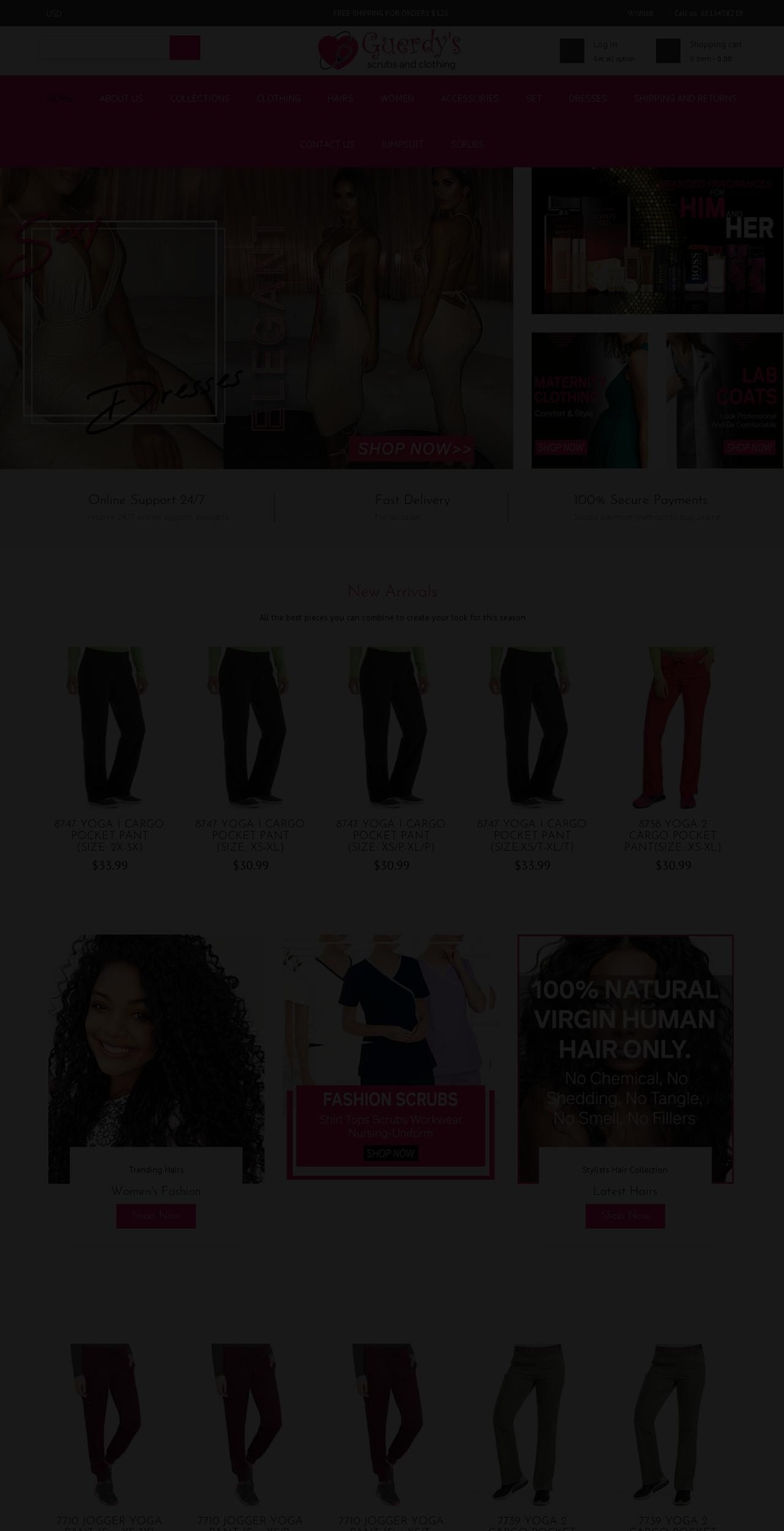 guerdysscrubs.com shopify website screenshot