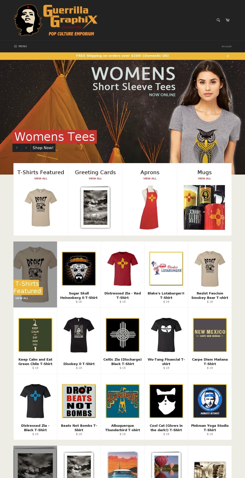 guerillagraphix.com shopify website screenshot