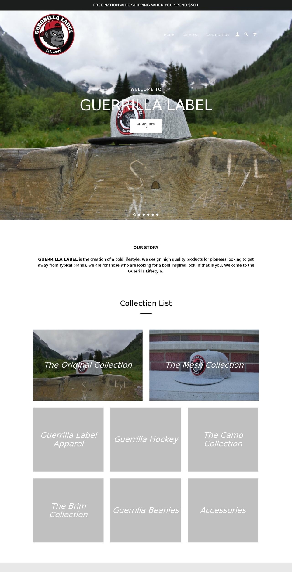 guerillalabel.com — Shopify storefront screenshot