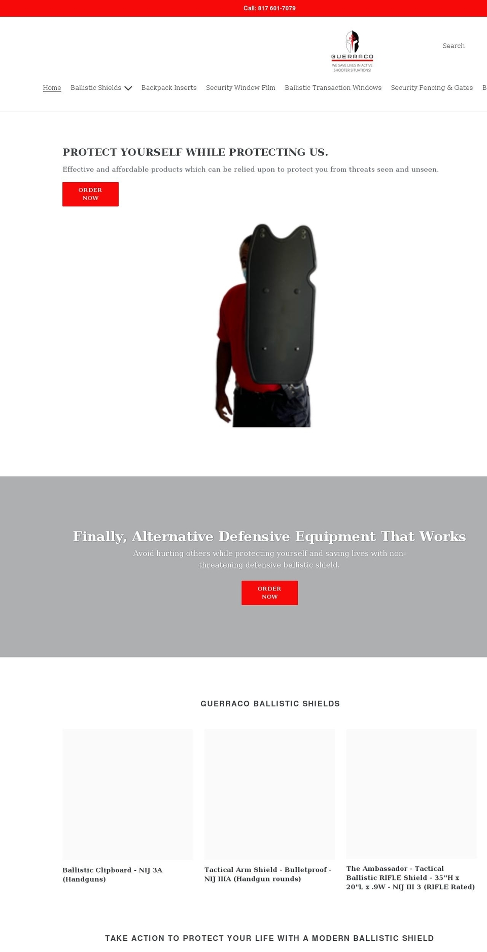 guerracoballistics.com shopify website screenshot