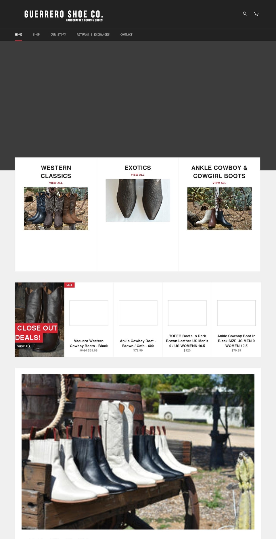 guerreroshoeco.com — Shopify storefront screenshot