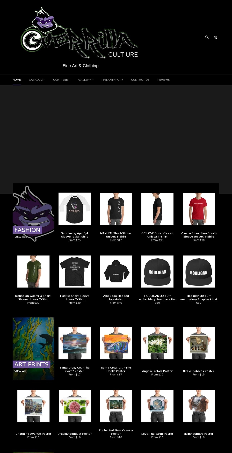guerrillaculture.com — Shopify storefront screenshot