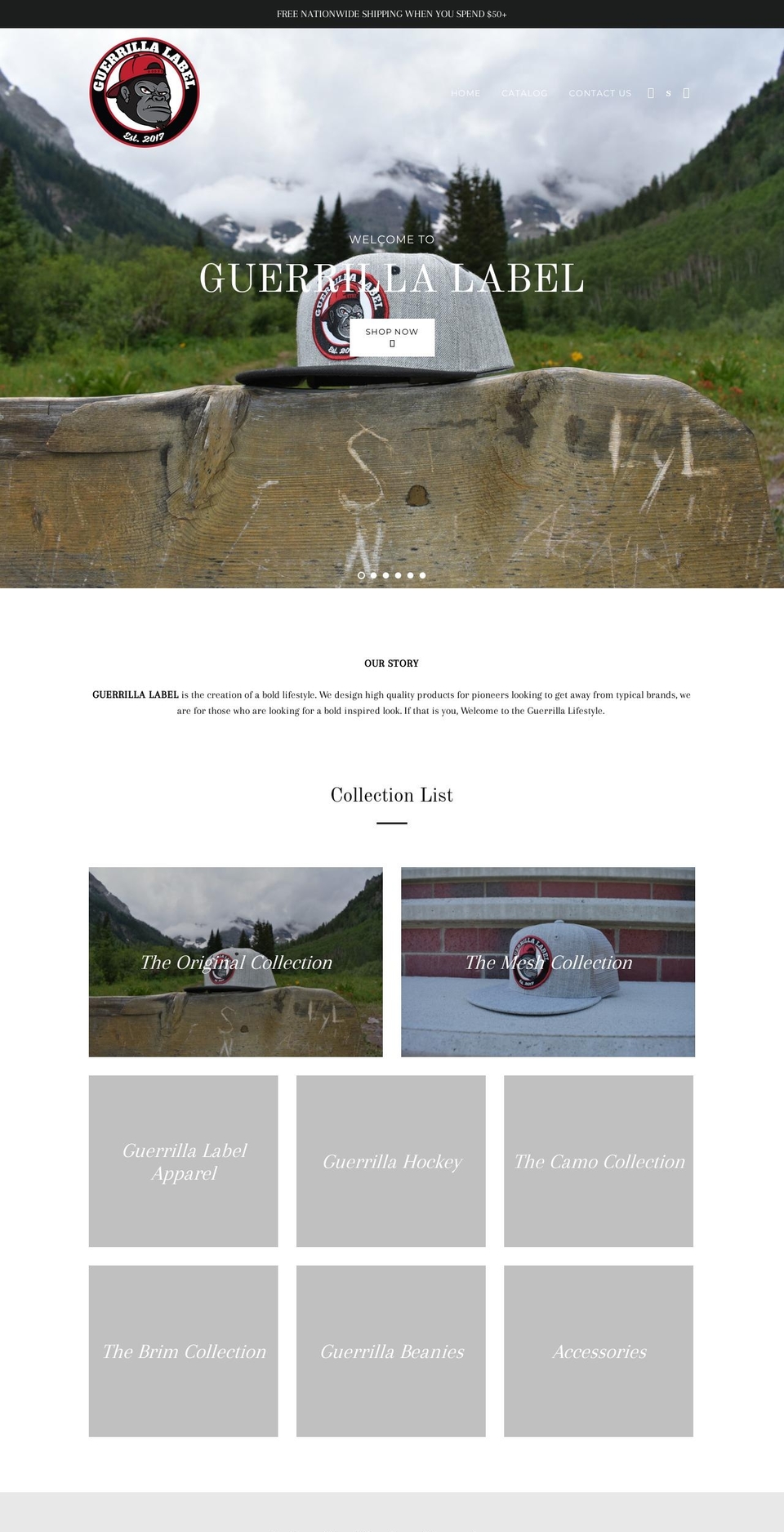 guerrillalabel.com shopify website screenshot