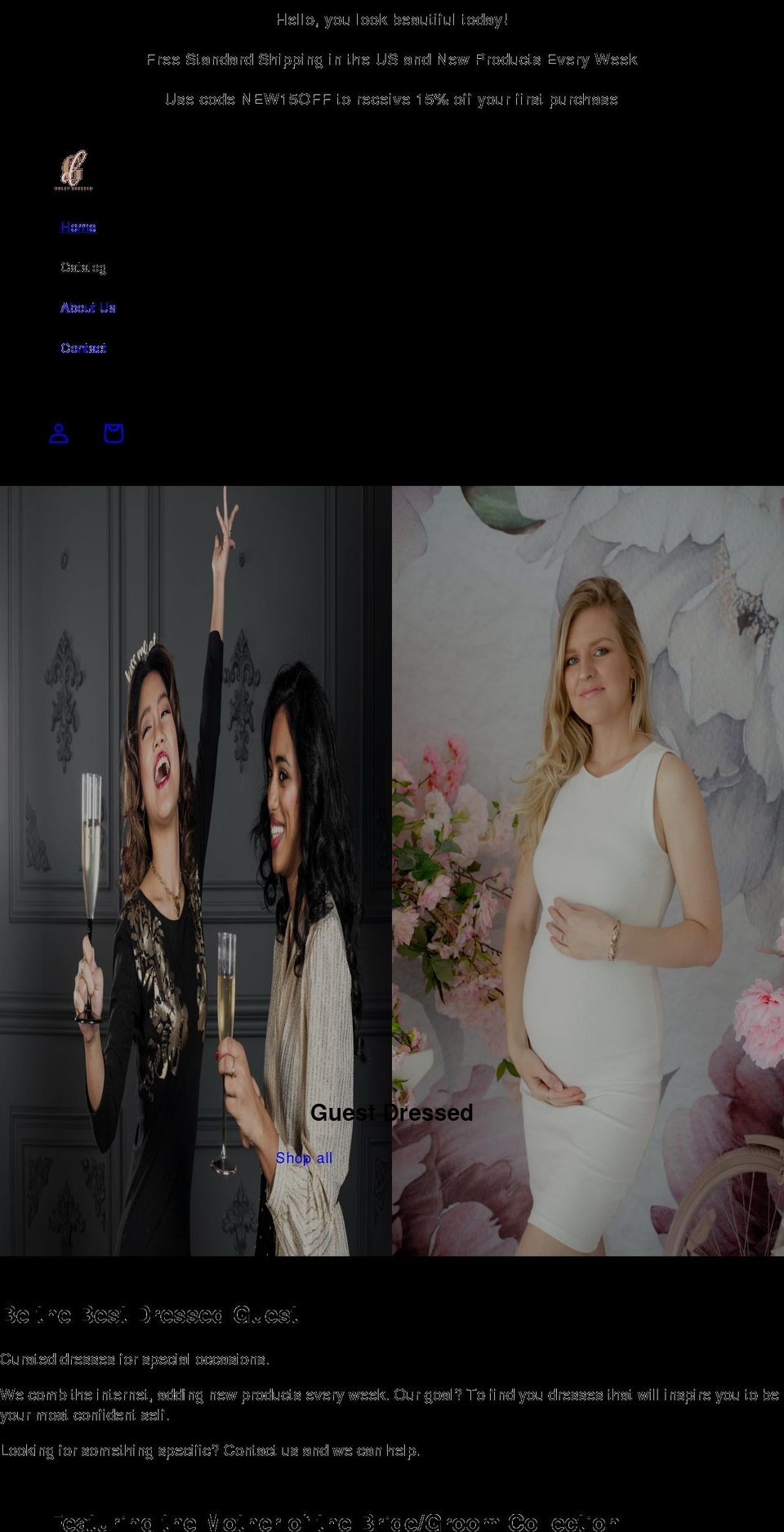 guestdressed.com shopify website screenshot