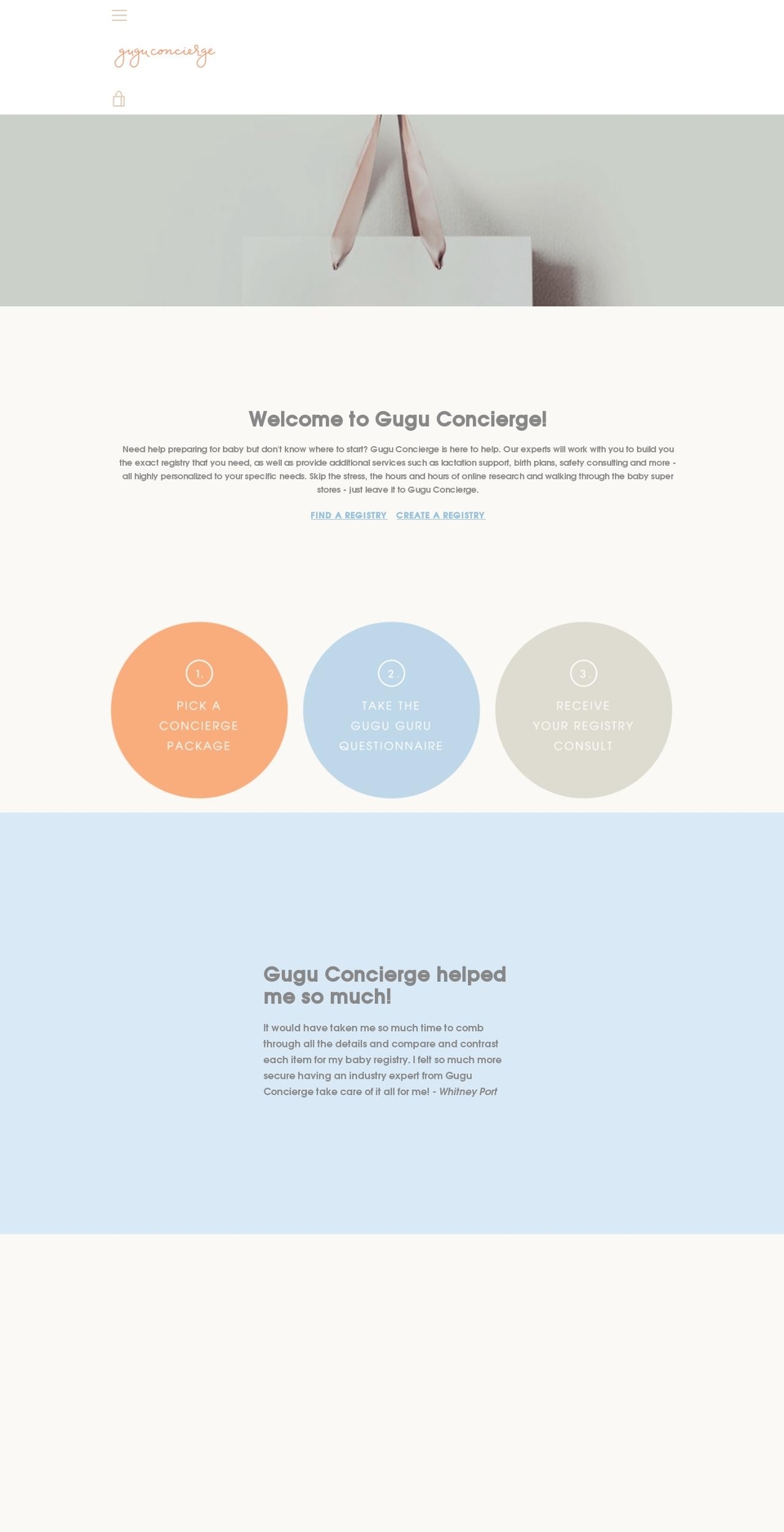gugu-concierge.com — Shopify storefront screenshot