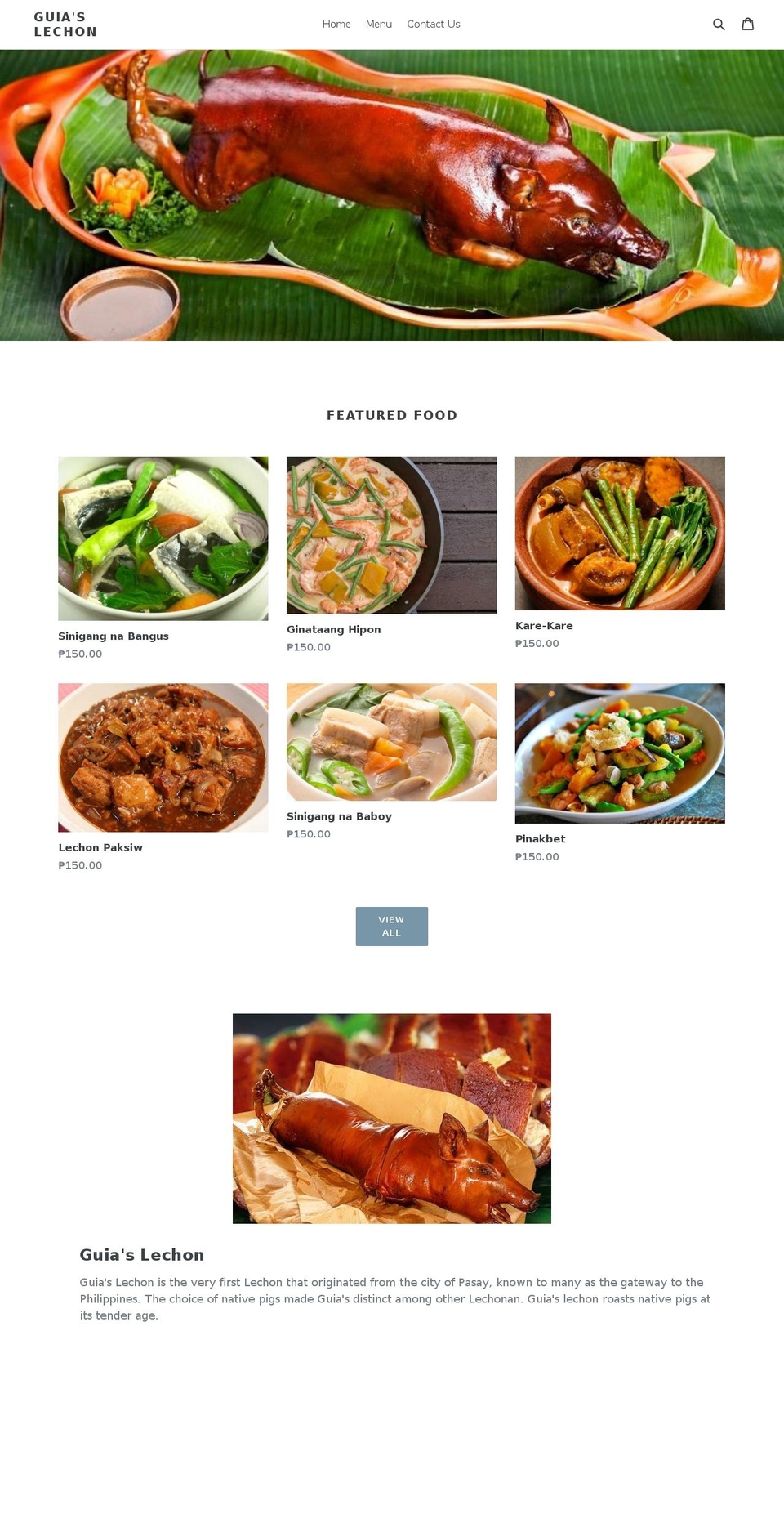 guiaslechon.com — Shopify storefront screenshot