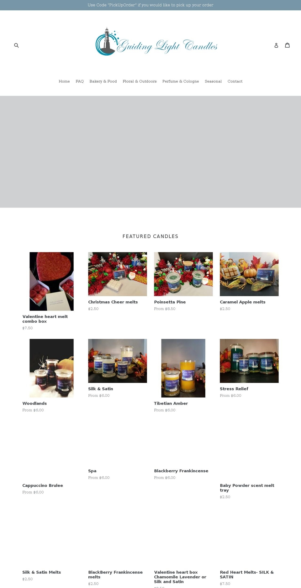 guidinglightcandles.com — Shopify storefront screenshot